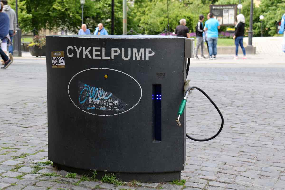 Örebro ist velofreundlich. Es gibt mehrere Pumpstationen. (Foto: Andrea Ullius)
